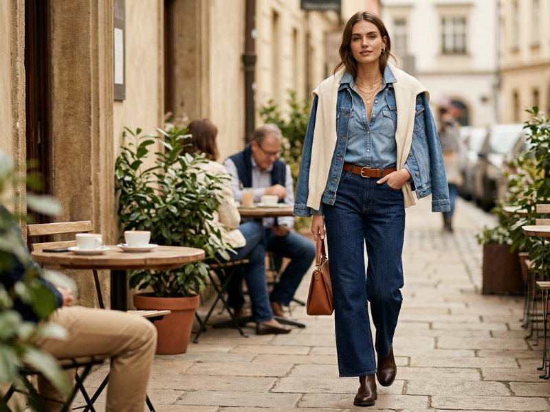 žena - džínová moda